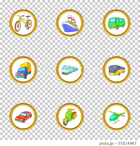 Urban vehicle icons set, cartoon style 35814967