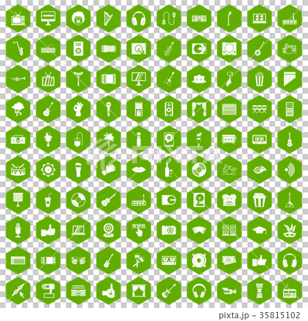 100 karaoke icons hexagon green 100 karaoke icons hexagon green 35815102