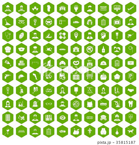 100 favorite work icons hexagon green 100 favorite work icons hexagon green 35815187
