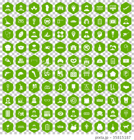 100 favorite work icons hexagon green 100 favorite work icons hexagon green 35815187
