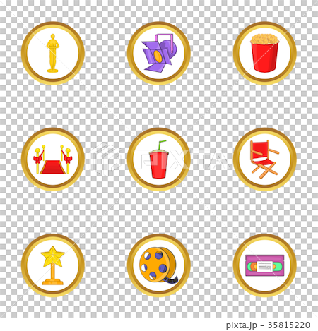 Cinema equipment icons set, cartoon style 35815220