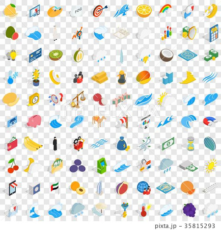 100 universal icons set, isometric 3d style 100 universal icons set, isometric 3d style 35815293