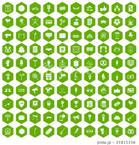 100 events icons hexagon green 100 events icons hexagon green 35815336