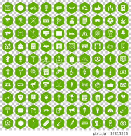 100 events icons hexagon green 100 events icons hexagon green 35815336