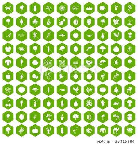 100 live nature icons hexagon green 35815384