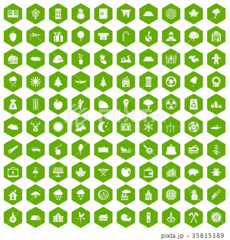 100 lumberjack icons hexagon green 35815389