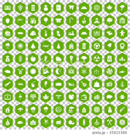 100 lumberjack icons hexagon green 35815389