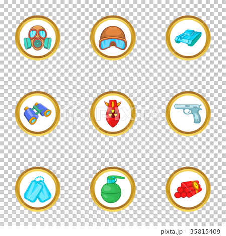 Armament icons set, cartoon style 35815409