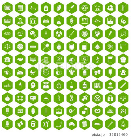 100 libra icons hexagon green 35815460