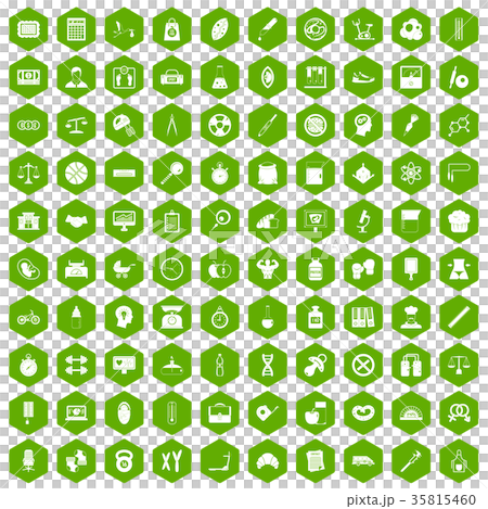 100 libra icons hexagon green 35815460