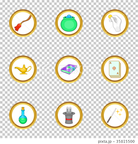 Magic items icons set, cartoon style 35815500