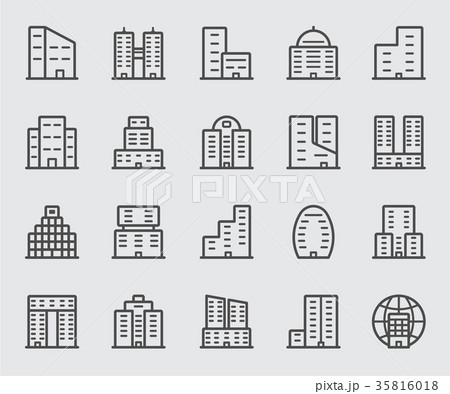 Headquarters line icon 35816018