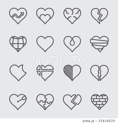 Heart Line Iconのイラスト素材