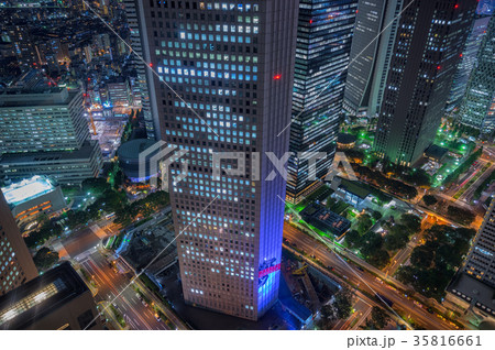【東京夜景】都庁からの風景 西新宿 摩天楼 オフィス街 【東京夜景】都庁からの風景 西新宿 摩天楼 オフィス街 35816661
