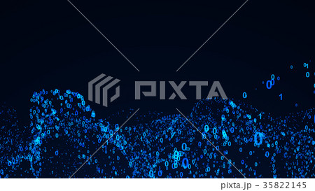 Abstract background with digital numbers. 3d 35822145