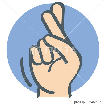 ハンドサイン_指文字_Good luck 35824640