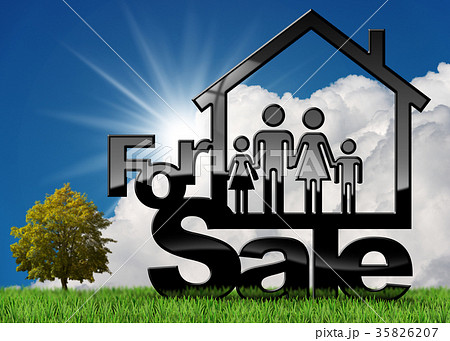 House Symbol For Sale with a Family 35826207