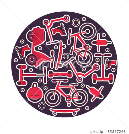 Circle with fashion teenager city transport 35827263