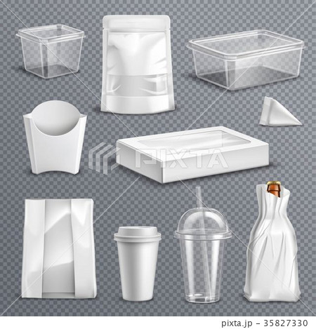 Food Packaging Realistic Transparent set 35827330