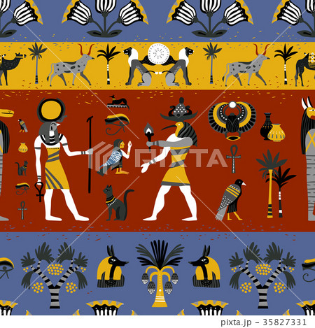Ancient Egyptian Religion Seamless Pattern 35827331