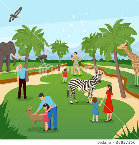 Zoo Cartoon Backgroundのイラスト素材