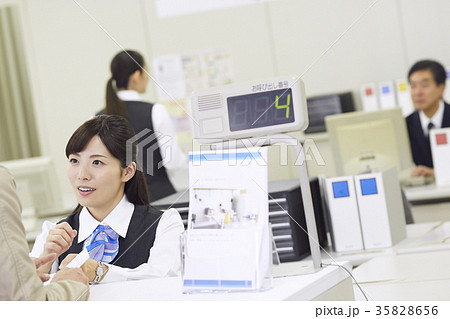 銀行窓口　働く人 35828656