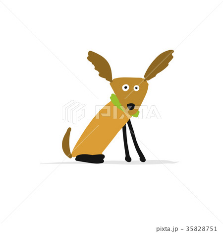 Funny small dog, sketch for your design 35828751