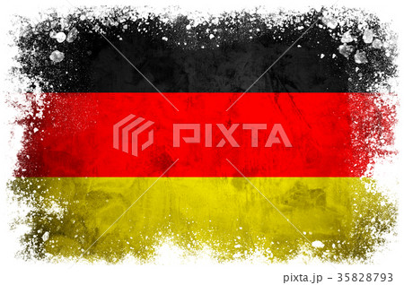Flag of Germany on grunge concrete background 35828793