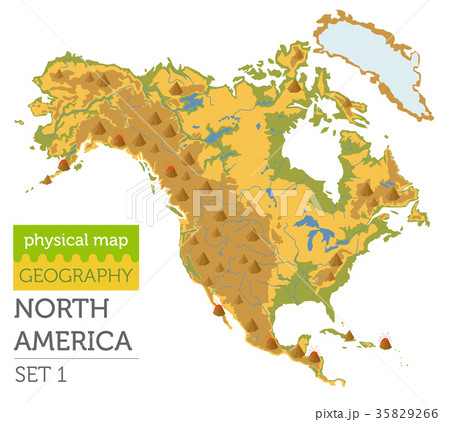 North America physical map elements 35829266