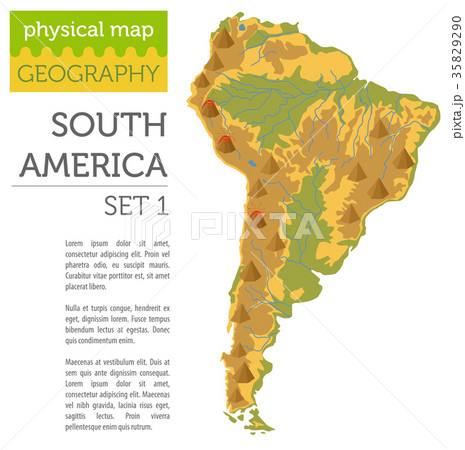 South America physical map elements South America physical map elements 35829290