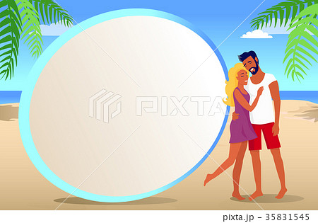 Frame for Photo with Couple on Tropical Beach 35831545