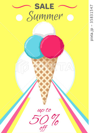 Hot Summer Poster with Ice Cream Vector Banner Hot Summer Poster with Ice Cream Vector Banner 35831547