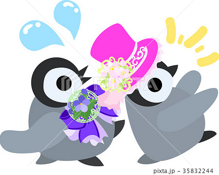 驚くおしゃれで可愛い赤ちゃんペンギンのイラスト素材
