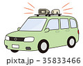 広報車（輪郭線有り・緑色） 35833466