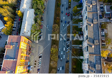 Aerial view of city street. Tyumen. Russia 35835915