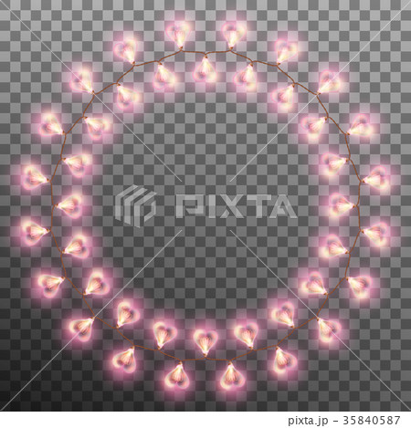 Glowing lamp heart isolated on transparent Glowing lamp heart isolated on transparent 35840587