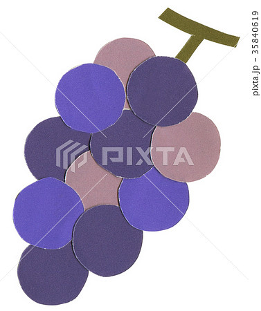 切り絵 果物 ぶどう ブドウ 葡萄のイラスト素材