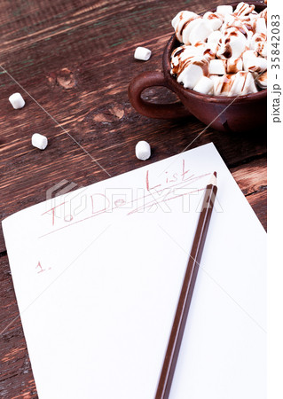 To Do List. Cup of hot cocoa or chocolate To Do List. Cup of hot cocoa or chocolate 35842083