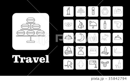 Travel Line Icons for Web and Mobile. Thin line Travel Line Icons for Web and Mobile. Thin line 35842794