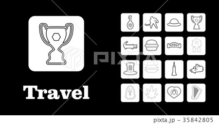 Travel Line Icons for Web and Mobile. Thin line 35842805