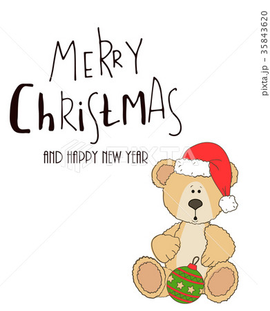 teddy with christmas hat and gift box teddy with christmas hat and gift box 35843620