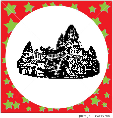 Angkor Wat in Cambodia black 8-bit  35845760
