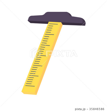 T Square drafting tool icon, cartoon style  35846586