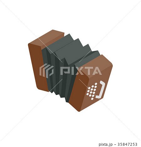 Bandoneon accordion icon, isometric 3d style  35847253