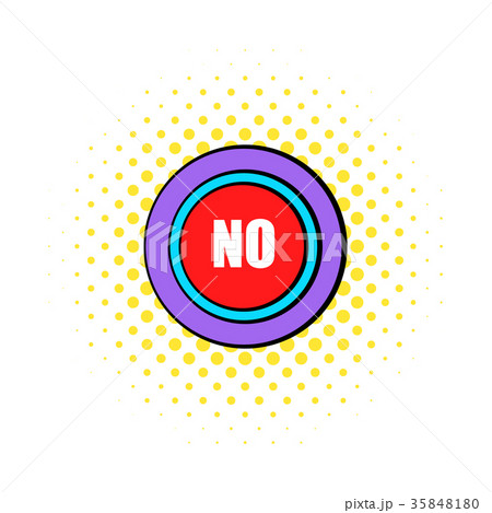 No red button icon, comics style No red button icon, comics style 35848180