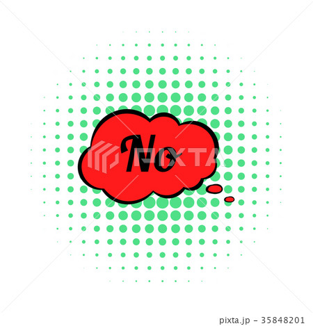 No in cloud icon, comics style No in cloud icon, comics style 35848201