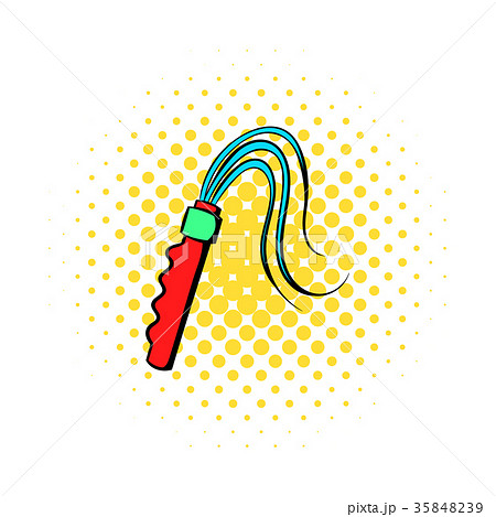 Leather whip icon, comics style 35848239