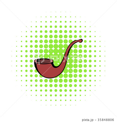 Vintage tobacco pipe icon, comics style Vintage tobacco pipe icon, comics style 35848806