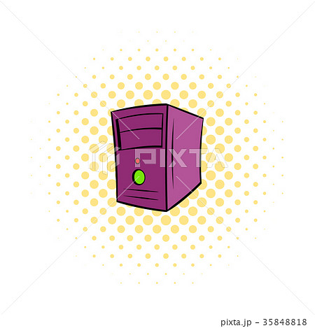 Computer system unit icon, comics style 35848818