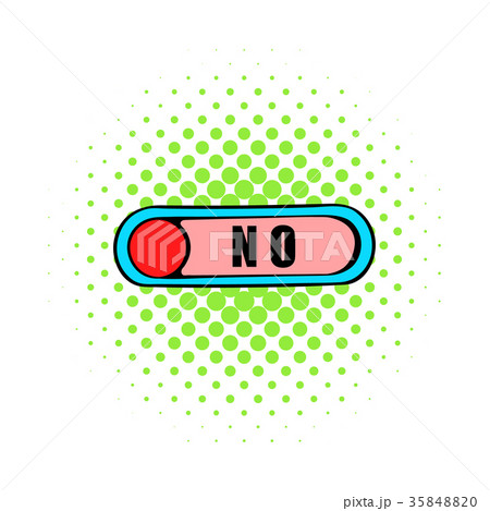 Toggle switch in No position icon, comics style 35848820
